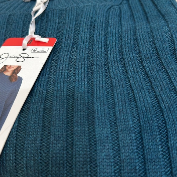 NWT Jessica Simpson Ladies' Ribbed Sweater in Teal - Picture 7 of 7
